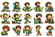 Whimsical Summer Funny Kids Clipart, an Illustration by OK Design (Thumbnail 3 of 6)
