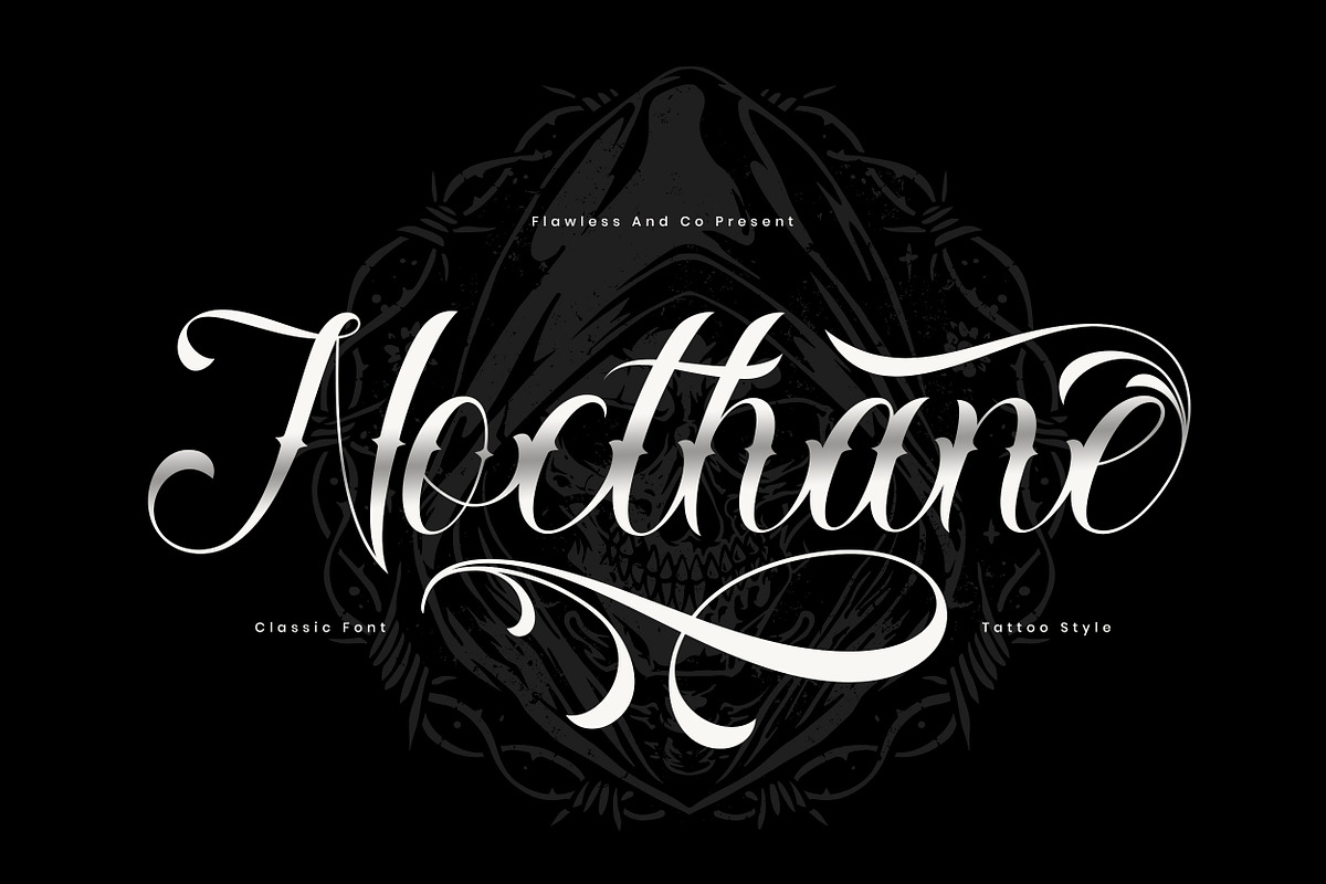 Nocthane - Tatto Style Font, a Blackletter Font by Flawless And Co (Photo 1 of 10)