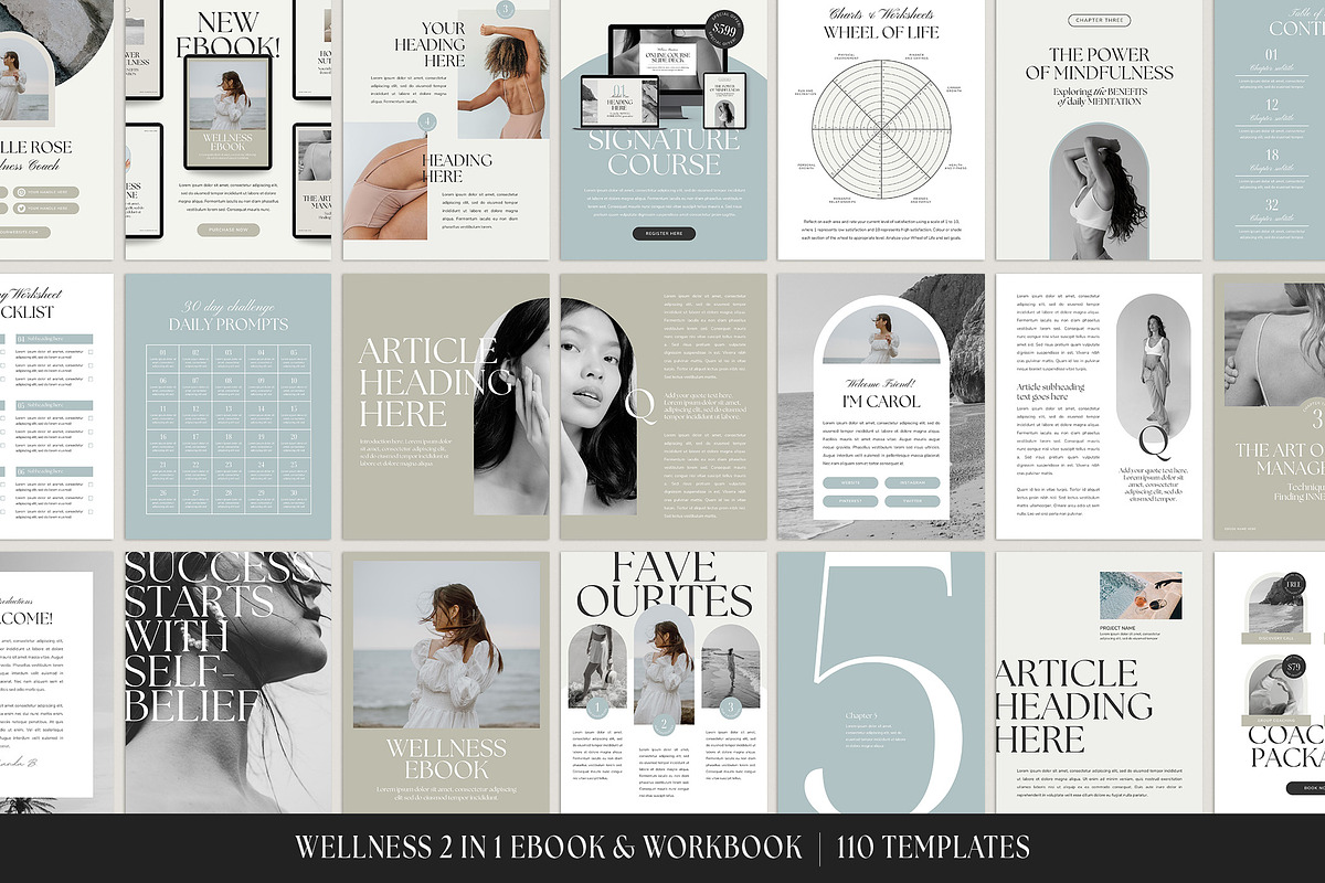 Wellness Course Creator Bundle CANVA, a Presentation Template by Studio Loire (Photo 3 of 9)