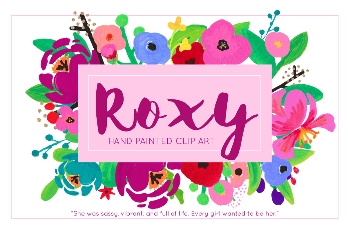 Roxy Painted Flower Clip Art Acrylic, an Illustration by Emerald & Ivy Studios (Photo 1 of 5)