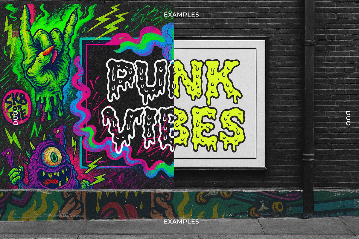 DRIPSLIDE | Skate-Punk Font Duo, a Sans Serif Font by Ckybe's Corner (Photo 3 of 7)