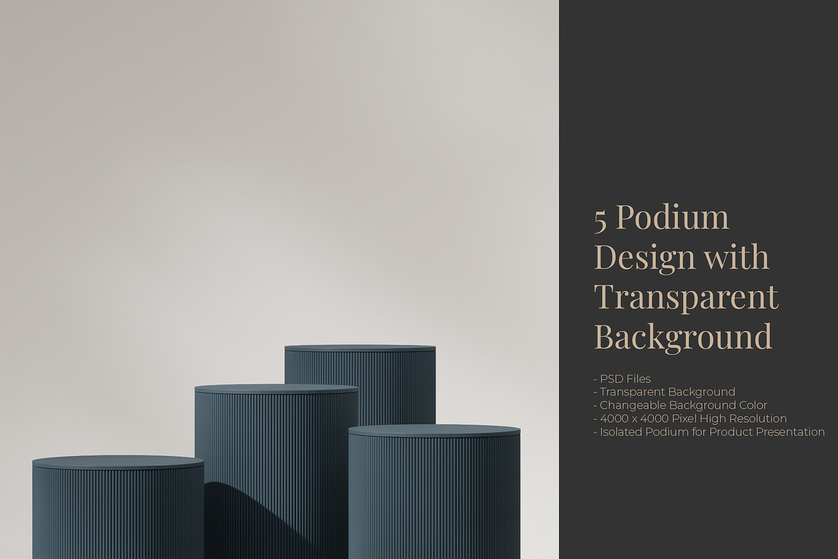 5 Podium with Transparent Background, a Background Graphic by faustudio (Photo 1 of 7)