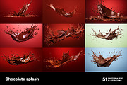 Chocolate splash. 51 images, a Food Illustration by Handmadefont (Thumbnail 10 of 12)