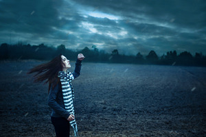 girl in a thunderstorm