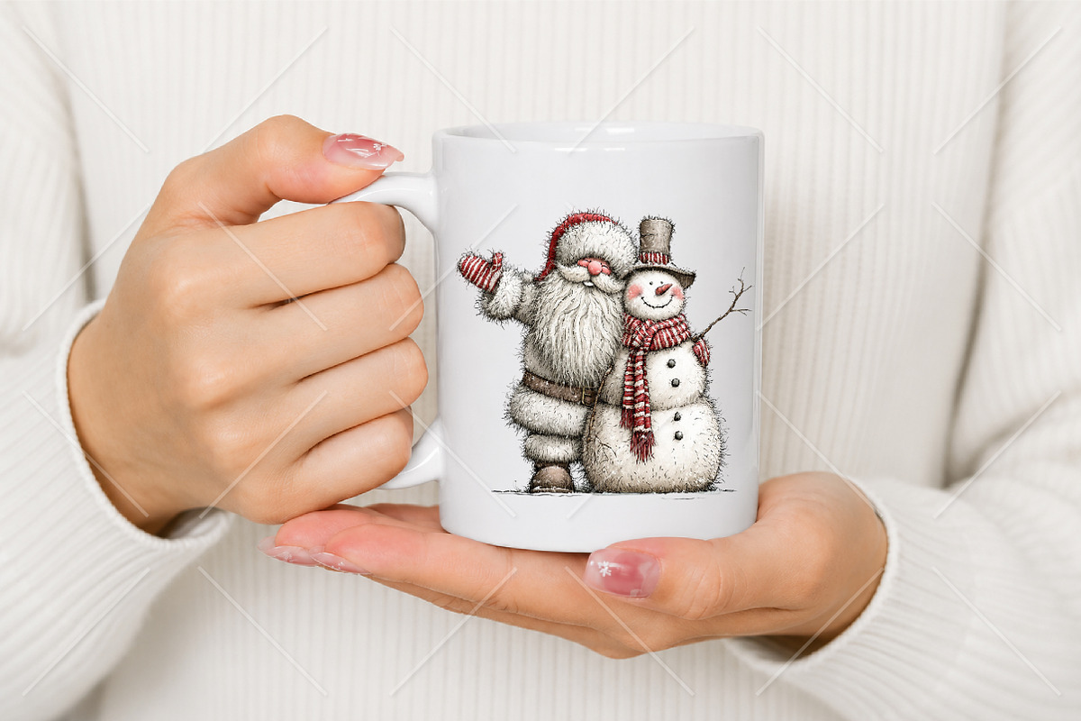 Whimsical Quirky Santa Clipart, a Seasonal Illustration by Canvas Craft (Photo 9 of 10)