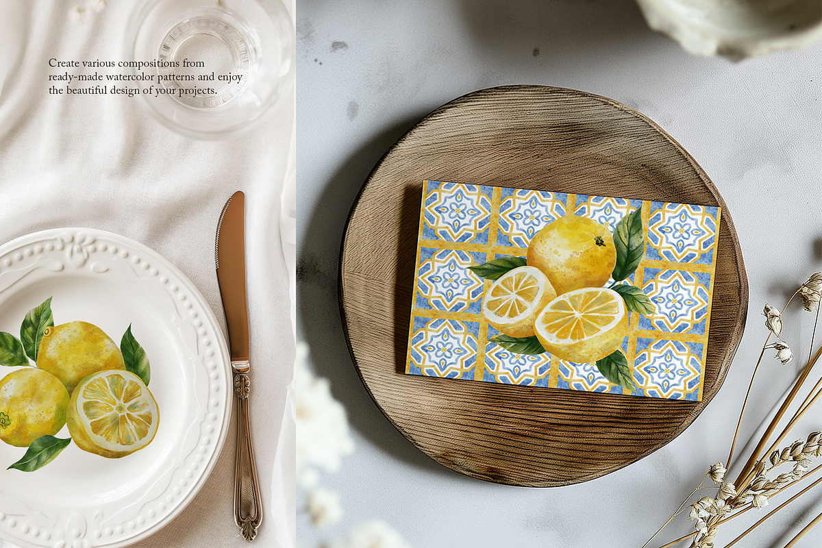 Italian Style Tile - Watercolor set, a Decorative Illustration by Jenny Quince (Photo 4 of 10)