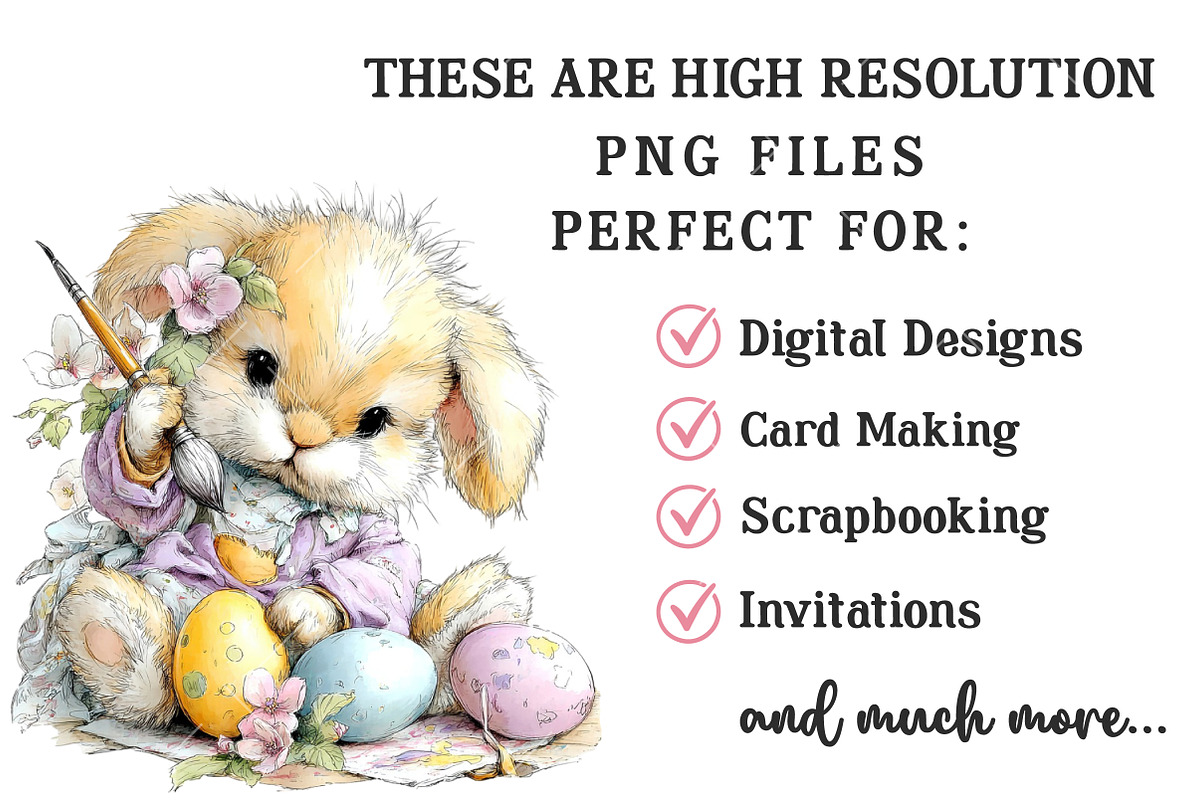 Whimsical Easter Bunny Clipart, an Illustration by OK Design (Photo 5 of 6)