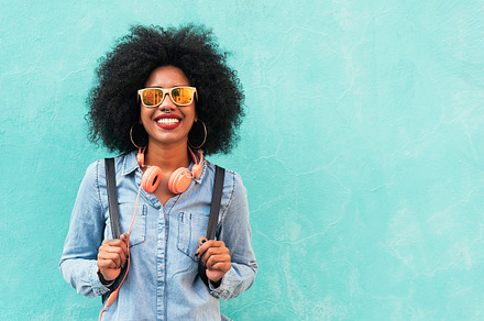 Portrait of beautiful afro woman containing woman, black, and african, a Person Photo by nunezimage