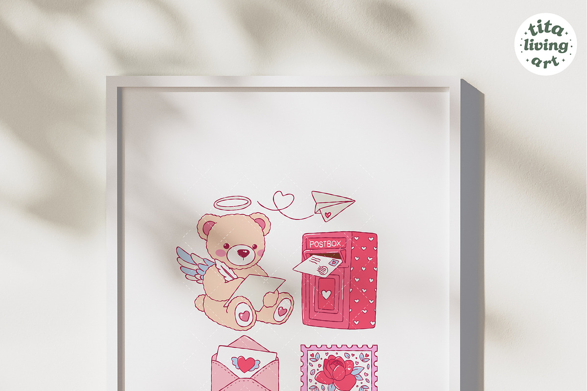 Love Mail Clipart Bundle | Valentine, a Seasonal Illustration by TitaLivingArt (Photo 8 of 9)