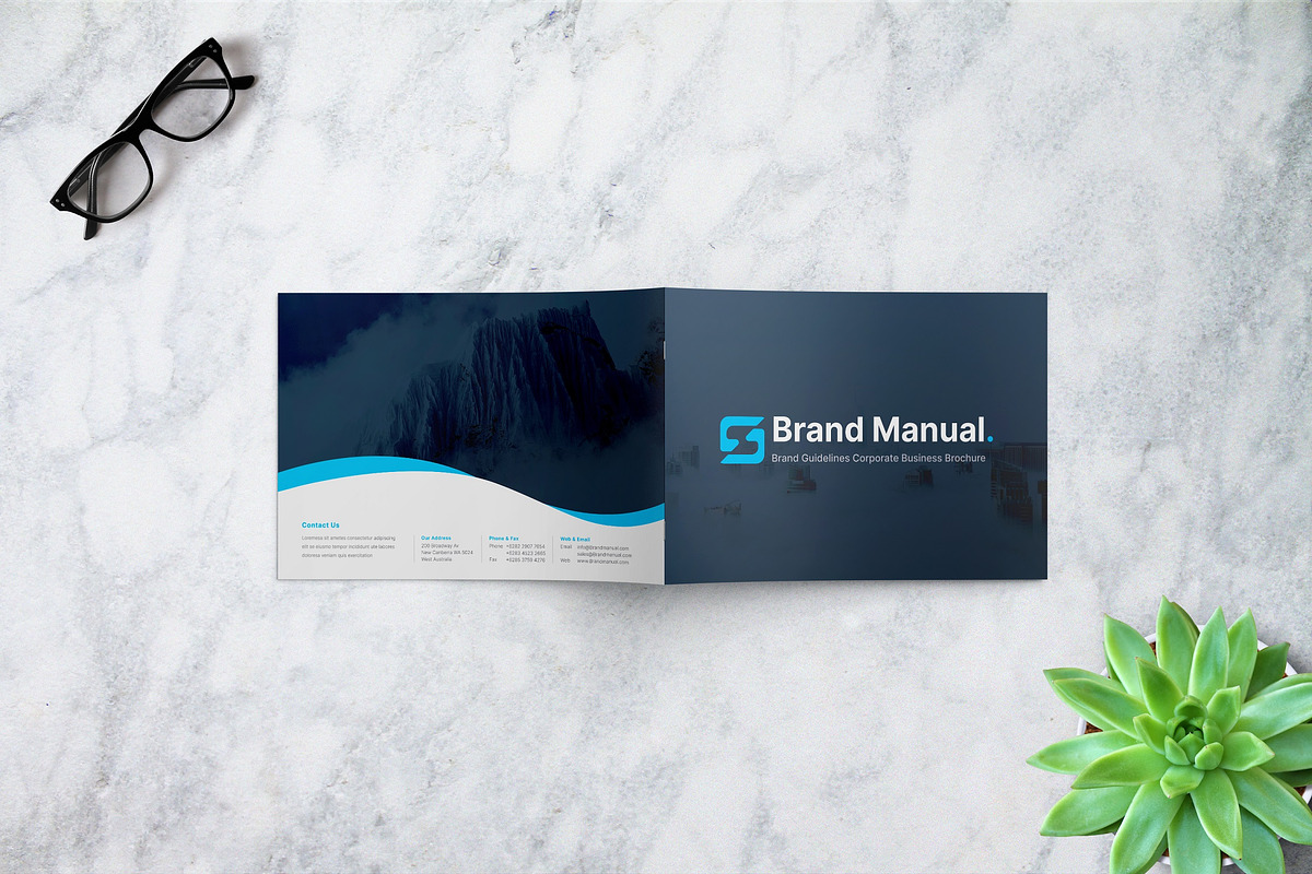 Brand Manual Landscape Brochure, a Brochure Template by BumbleGraph Studio (Photo 2 of 15)