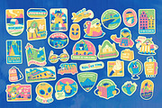 Retro Stickers. Big Travel Pack., an Object Illustration by Red Monkey (Thumbnail 4 of 12)