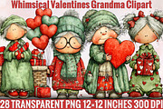 Whimsical Valentines Grandma Clipart, an Illustration by SVGArt (Thumbnail 1 of 8)