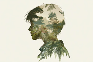 Double exposure of indigenous woman, a Photo by Dvoevnore photos