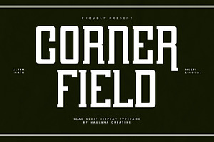 Corner Field Slab Serif Display Font