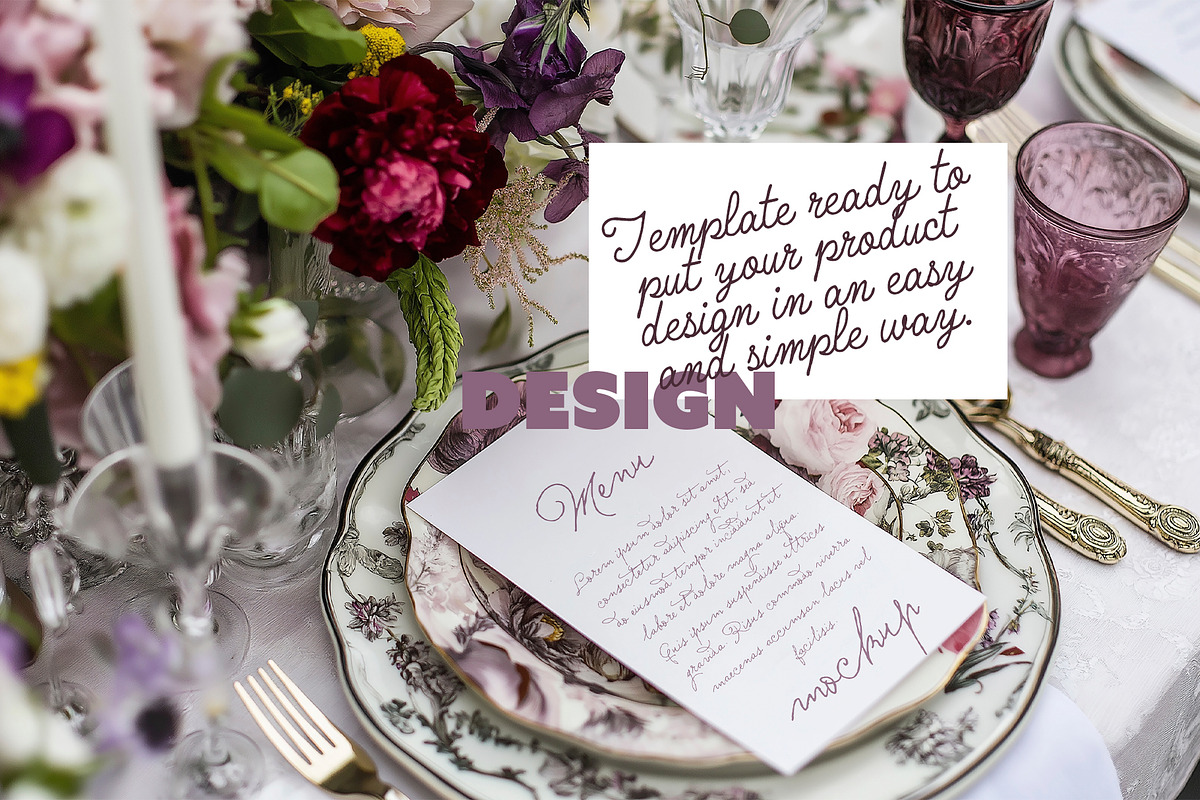 Wedding Menu Mockup Floral Table, a Product Mockup by McLittle Stock (Photo 3 of 4)