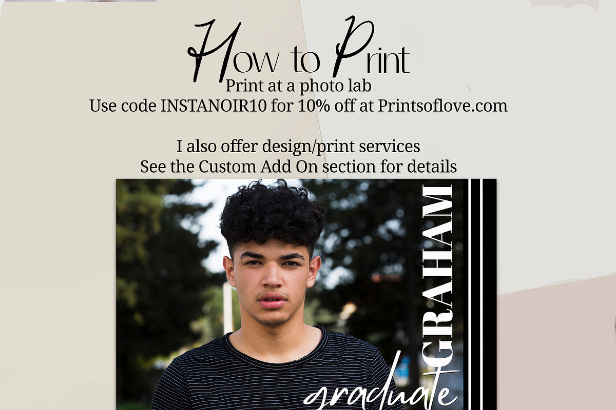 Senior Boy Grad Card Template, a Card Template by InstaNoirDesigns (Photo 4 of 8)
