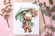 Whimsical Summer Pig Clipart Bundle, a Seasonal Illustration by Canvas Craft (Thumbnail 7 of 7)