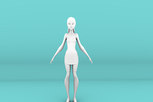 Cartoon Girl 3D Model