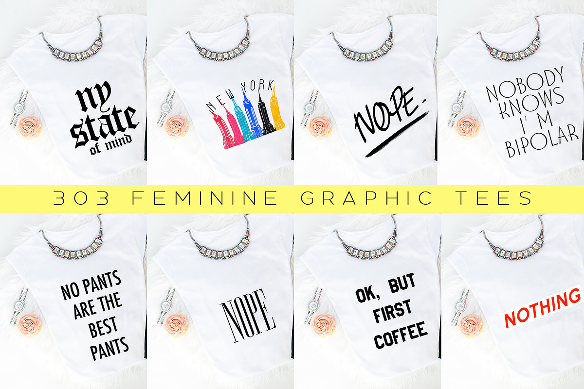 Big Bundle-Feminine Graphic Tees, a Background Graphic by iloladesign (Photo 26 of 36)