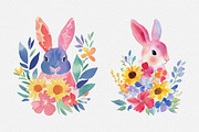 10 Floral Easter Bunny Silhouettes, a Seasonal Illustration by DesignRocket (Thumbnail 7 of 7)