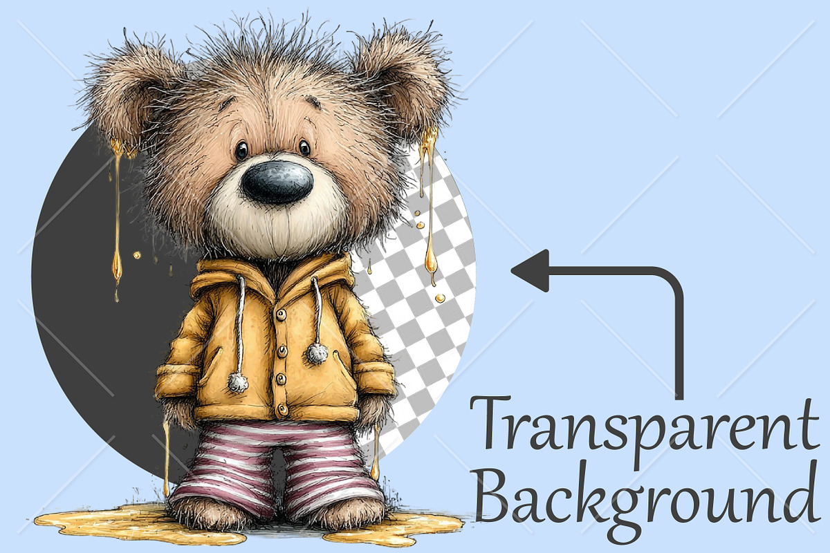 Whimsical Bear and Bees Clipart, a Seasonal Illustration by Canvas Craft (Photo 2 of 10)