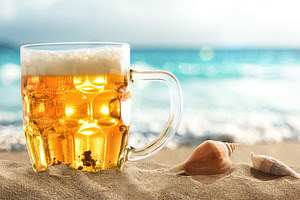 Cold Beer Mug on Sunny Beach, a Food & Drink Photo by Davizro's Market