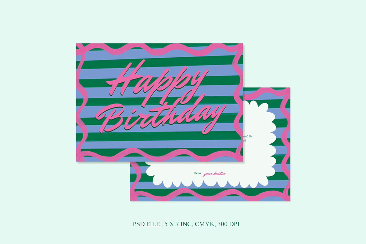 Full Color Birthday Greeting Cards, a Card Template by rzkaamlya (Photo 3 of 5)