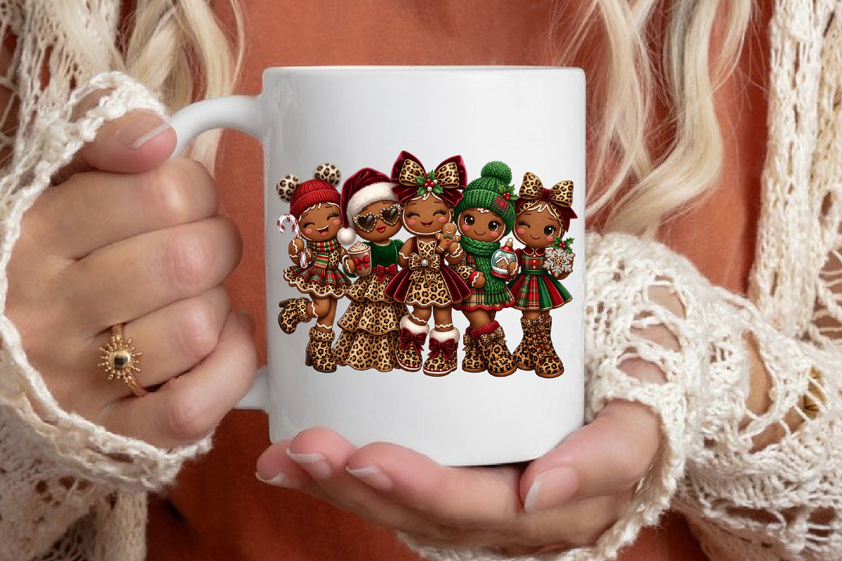 Leopard Gingerbread Girls PNG, a Seasonal Illustration by designcity5 (Photo 4 of 4)