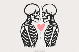 Skeleton Lovers PNG, Valentine, an Illustration by SharpMarketplace
