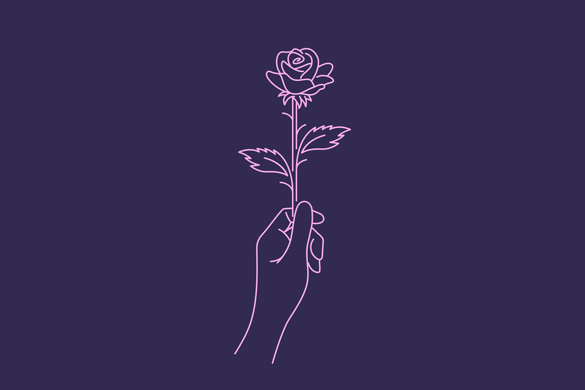 Illustration Hand Hold Rose Flower, a Branding & Logo Template by Signatoro (Photo 3 of 3)