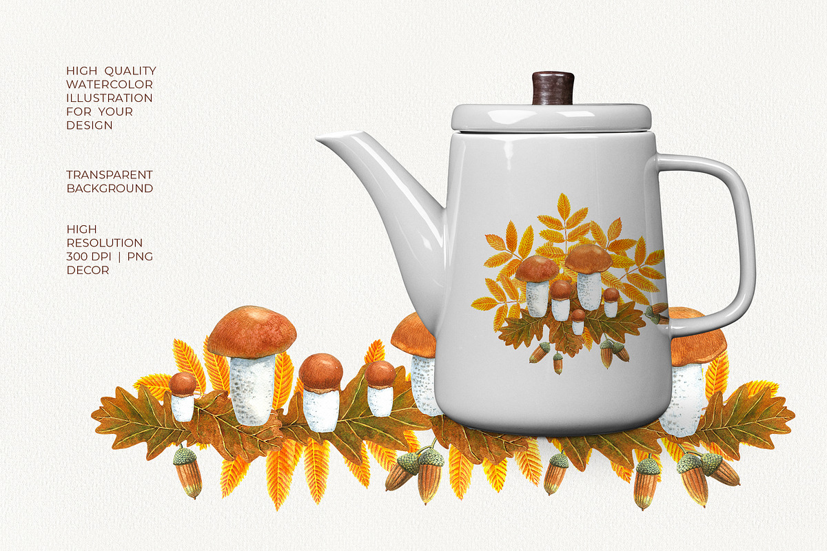 Autumn Woodland Watercolor, a Seasonal Illustration by YarovaArt (Photo 10 of 15)