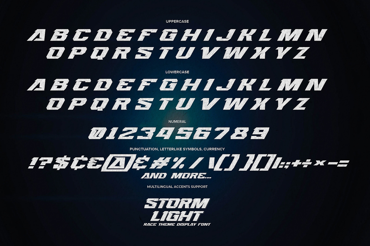 STORMLIGHT - Race Theme Display Font, a Font by Gassstype (Photo 7 of 9)