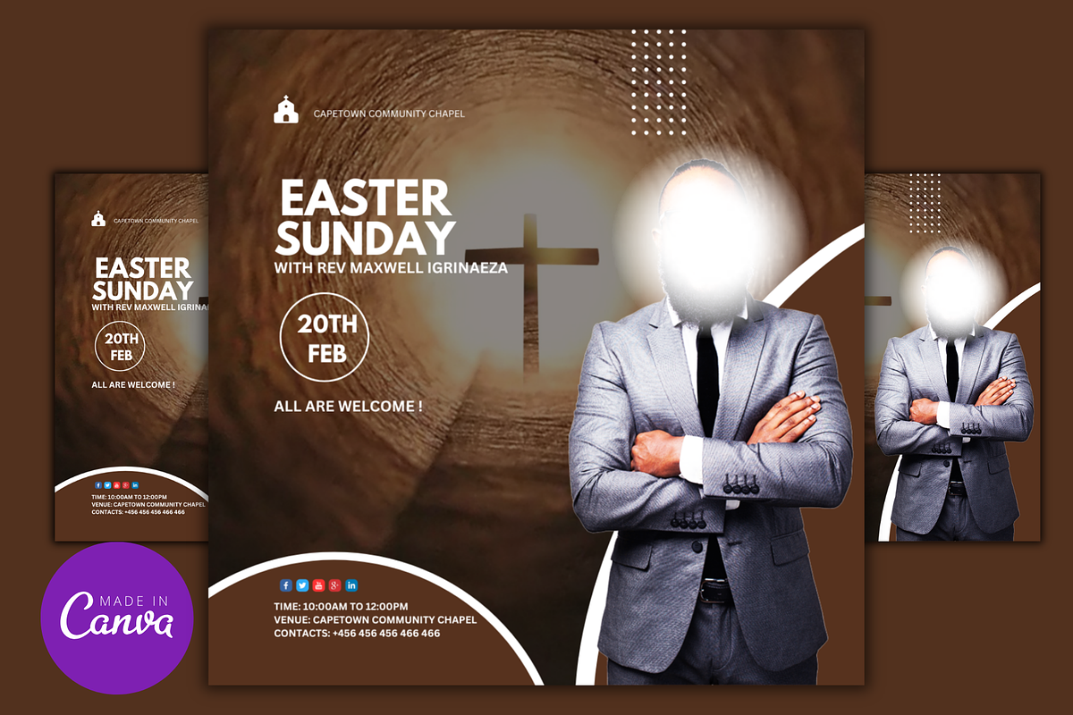 Easter Sunday Canva Design Template, a Social Media Template by Mishek Munene (Photo 1 of 4)