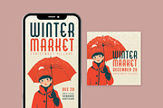 Winter Market Poster & Social Media, a Print Template by McLittle Stock (Thumbnail 3 of 3)