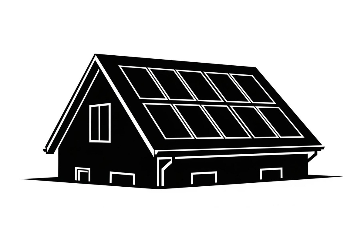 Solar Powered Home Silhouette Set, a Graphic by Designer_Momina (Photo 2 of 14)