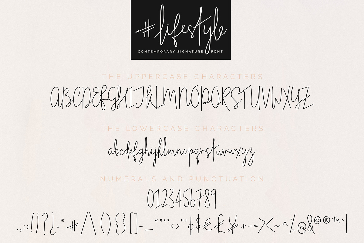 #lifestyle | SIGNATURE SCRIPT FONT preview 4