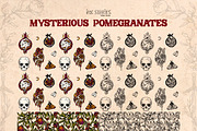 Mysterious Pomegranates Vintage Set, a Decorative Illustration by Ink Stories (Thumbnail 8 of 13)