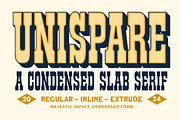 Unispare Condensed Slab Serif, a Slab Serif Font by Letterhend Studio (Thumbnail 1 of 10)