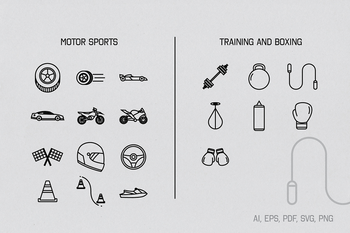 Linear Sports Icons, an Icon by The Fake PNG (Photo 7 of 11)