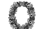 50 Elegant Floral Oval Mirror Frame, a Decorative Illustration by Amazin_art (Thumbnail 13 of 34)