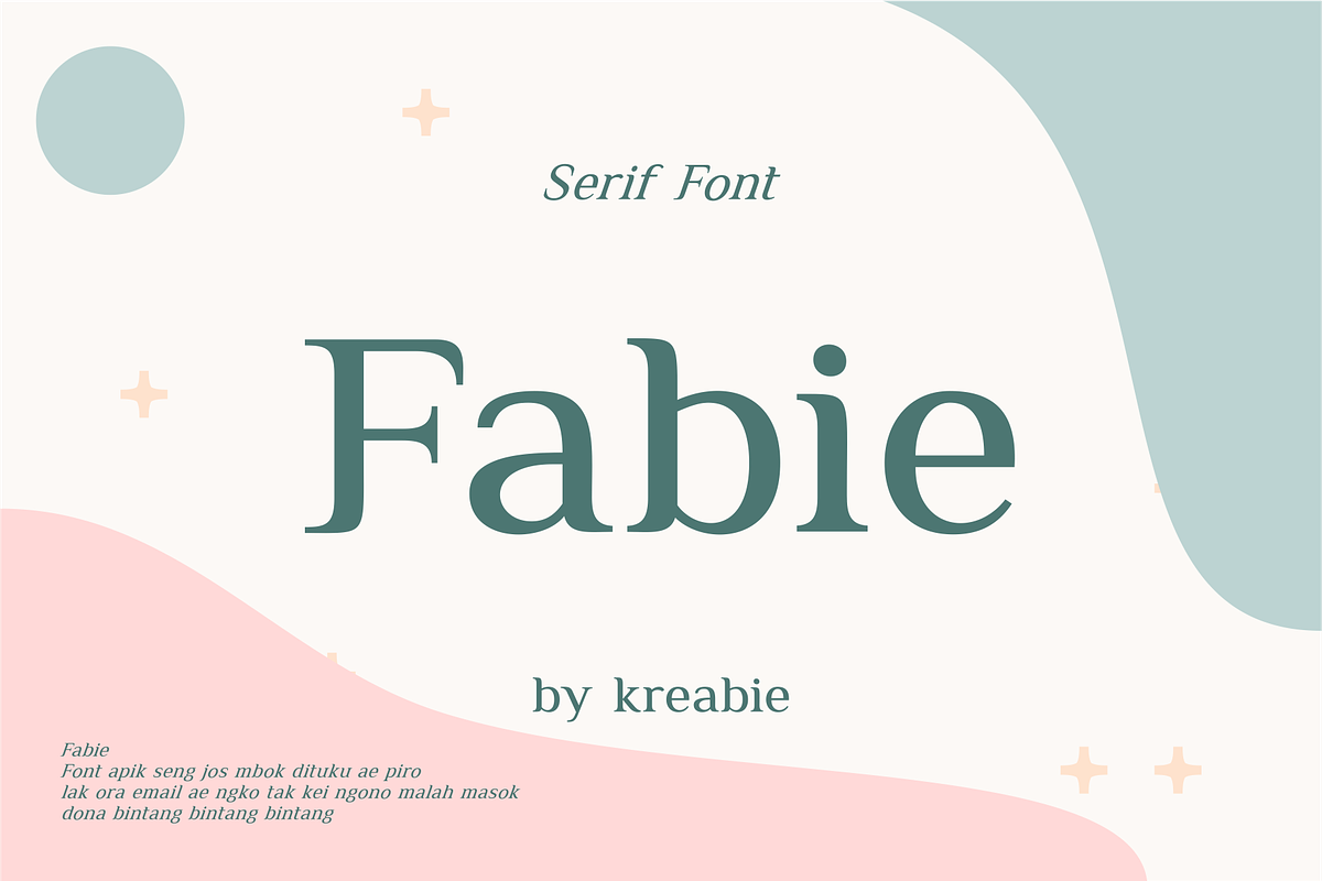 Fabie Serif Font, a Serif Font by Kreabie (Photo 1 of 5)