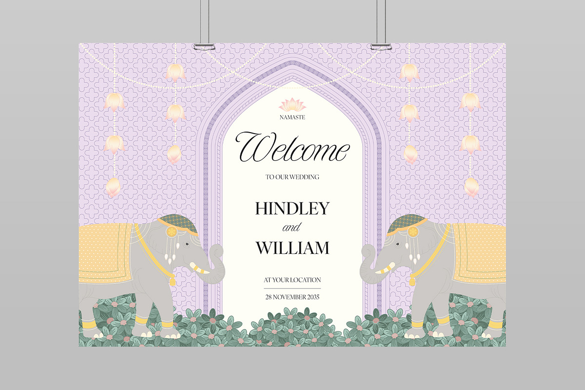 Indian Wedding Welcome Sign Template, a Flyer Template by BrandPacks (Photo 5 of 6)