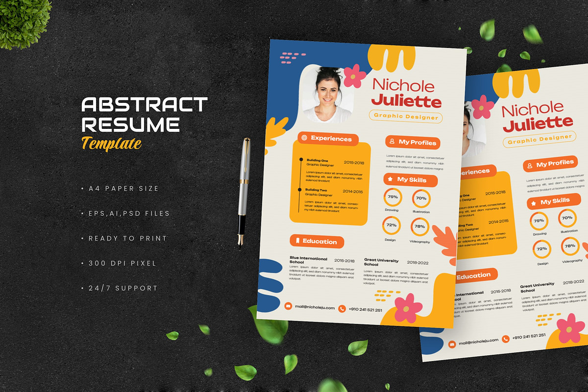 Fun Abstract Resume, a Resume Template by Esensifiksi.studio
