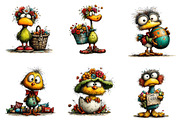 Funny easter bird clipart, an Illustration by CreationArt (Thumbnail 3 of 7)