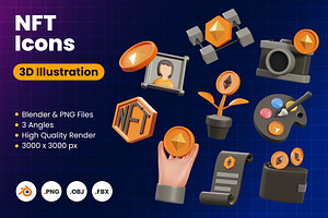 NFT 3D Icons, an Object 3D Model by Rakata Studio