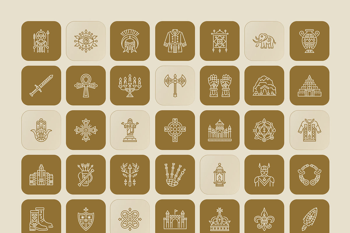 Historical Icons Set, an Outline Icon by Prosymbols (Photo 8 of 8)