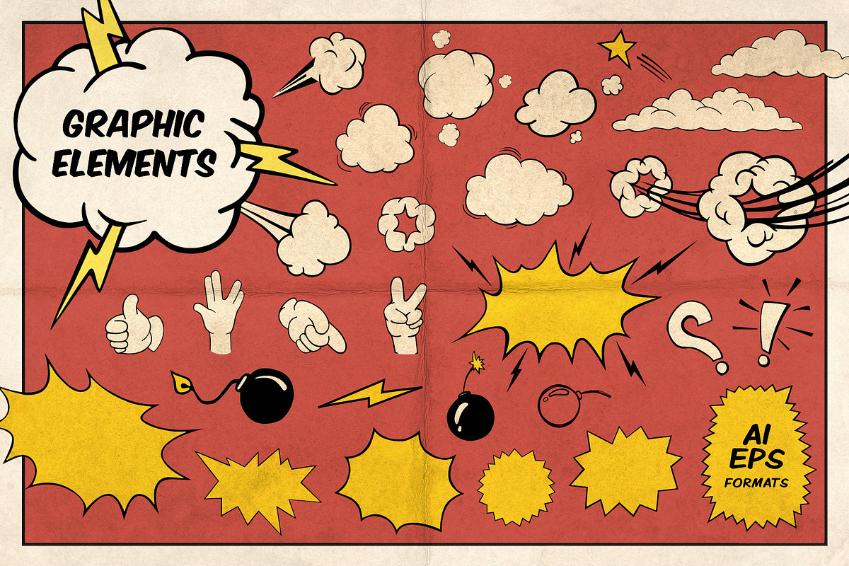 Marvelous Vintage Comics Bundle, a Brushes & More by pixelbuddha.net (Photo 9 of 13)