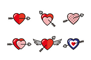 Arrow Through Heart Icons
