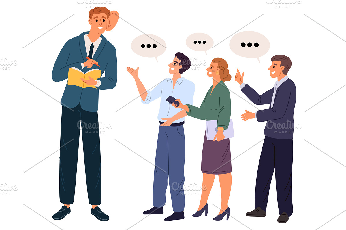 Competent boss listens and accepts, a Person Illustration by Vectorbuum