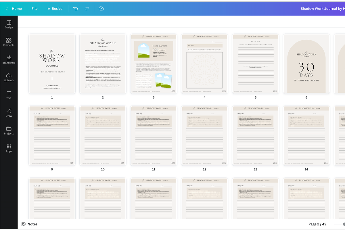 Shadow Work Journal Canva Template, a Presentation Template by HelloKarla (Photo 6 of 6)